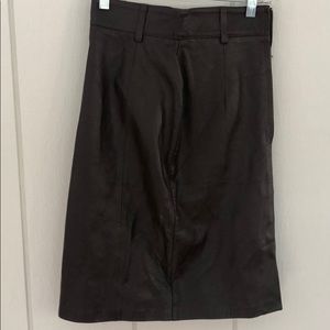 Brown leather skirt